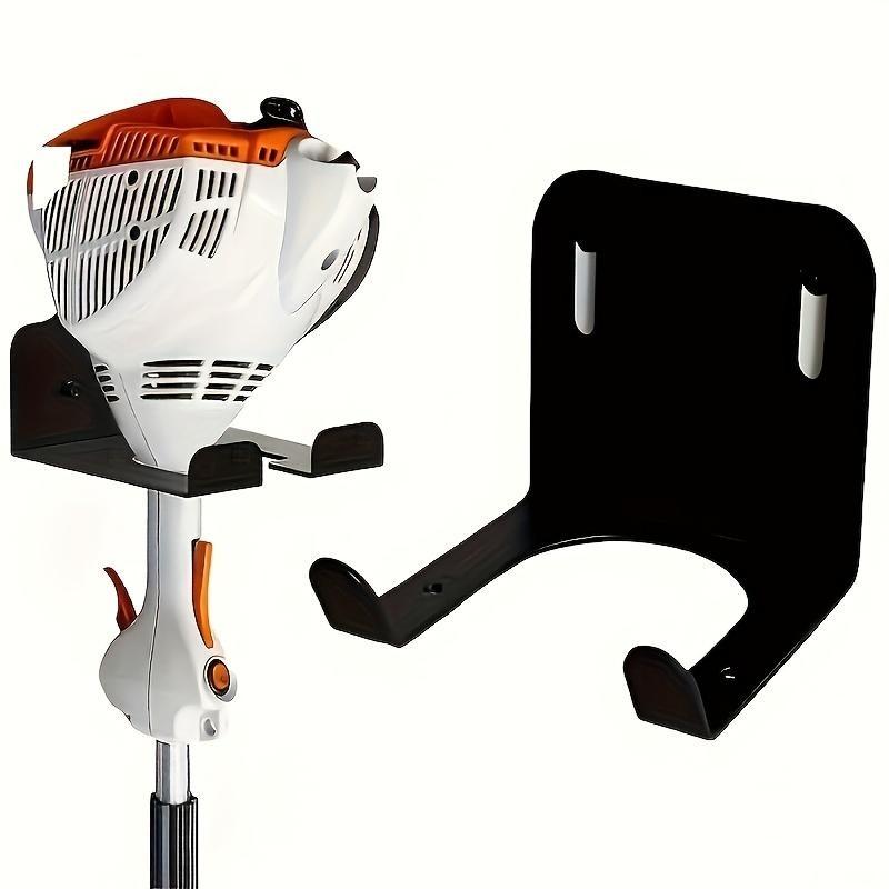 Heavy-Duty Steel Lawn Mower Wall Mount, Easy to Install Garage Organizer, For Lawn Mower & Hedge Trimmer, Black Metal Tool Storage Hook with Vent Slots