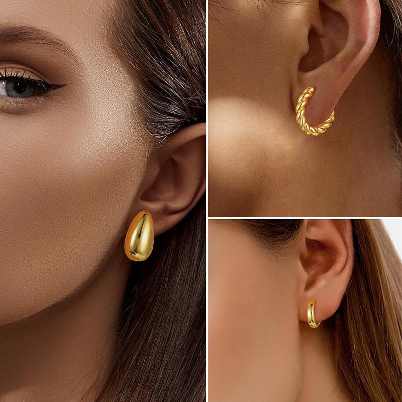 Dearmay Mother's Day Gifts for Mom Cross Pearl Dangle Hoop Earrings for Women - Dainty Hypoallergenic Gold Small Drop Chain Hoops Trendy Earring Sets for Multiple Piercing Jewelry