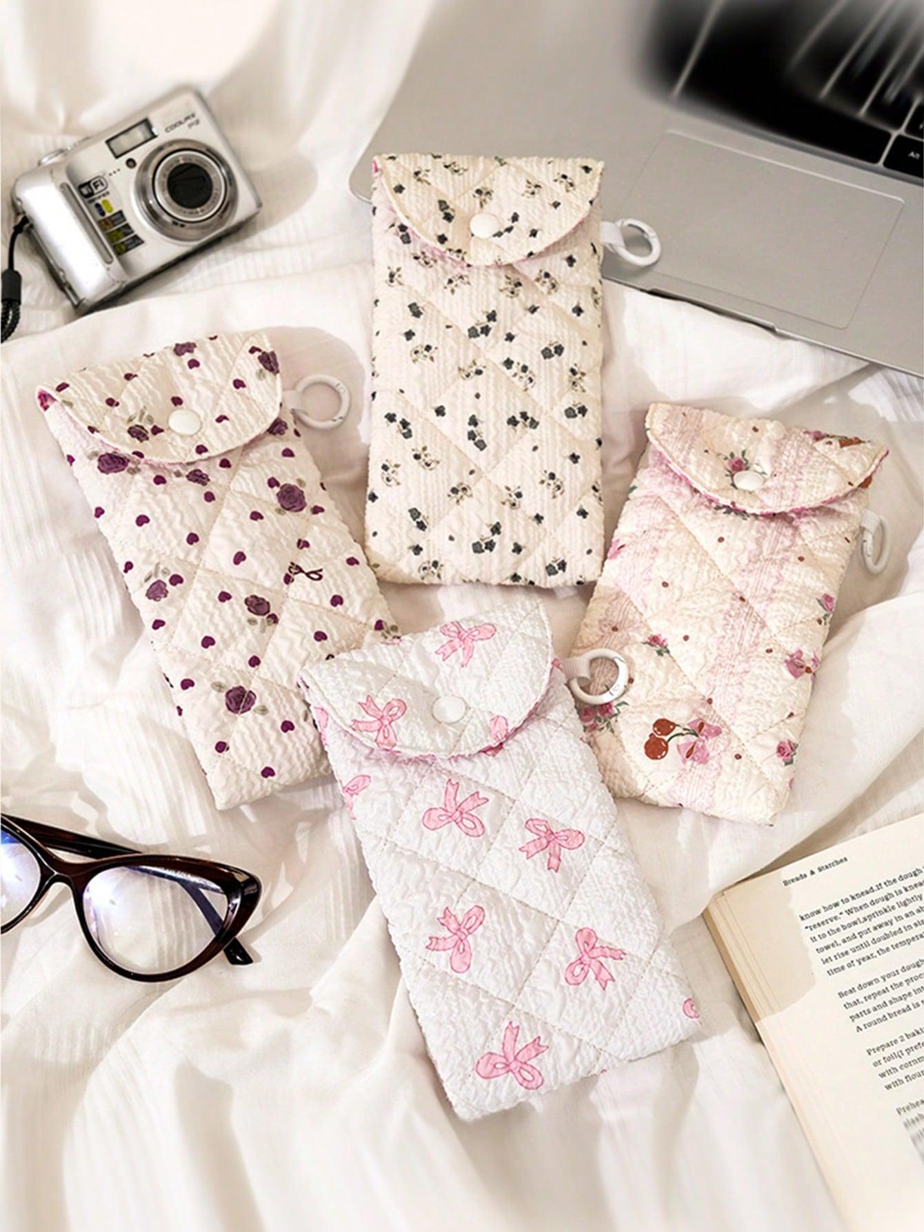 Cute Cherry Pattern Eyeglass Storage Bag, Dustproof Sunglasses Protector Case, Portable Travel Glasses Holder, Women's Gift, Christmas Present, Accessories, Portable Sunglasses Organizer