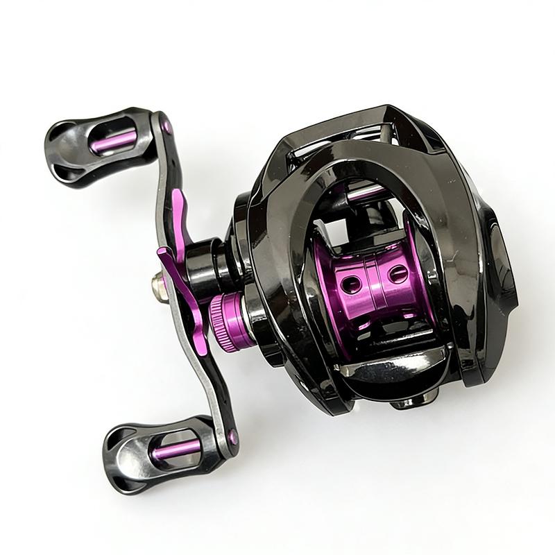 Carbon Fiber Handle Baitcasting Reel with Bite Alarm, Dual Brake System, 7.2:1 High Speed 5KG Max Drag Fishing Reel for Saltwater Freshwater