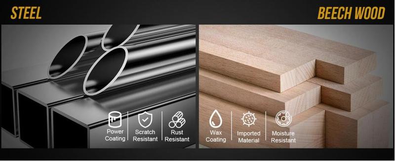 OneTigris Wooden & Metal Gear Wall Mount – Organiser Racks with Hangable Hooks for Hanging Keys and Gloves, Perfect for Motorcycle Enthusiast