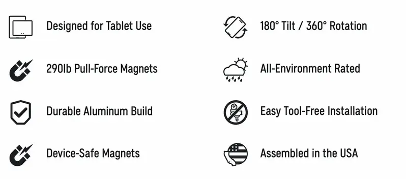 TabNetic Maxx Industrial Magnetic Tablet Mount
