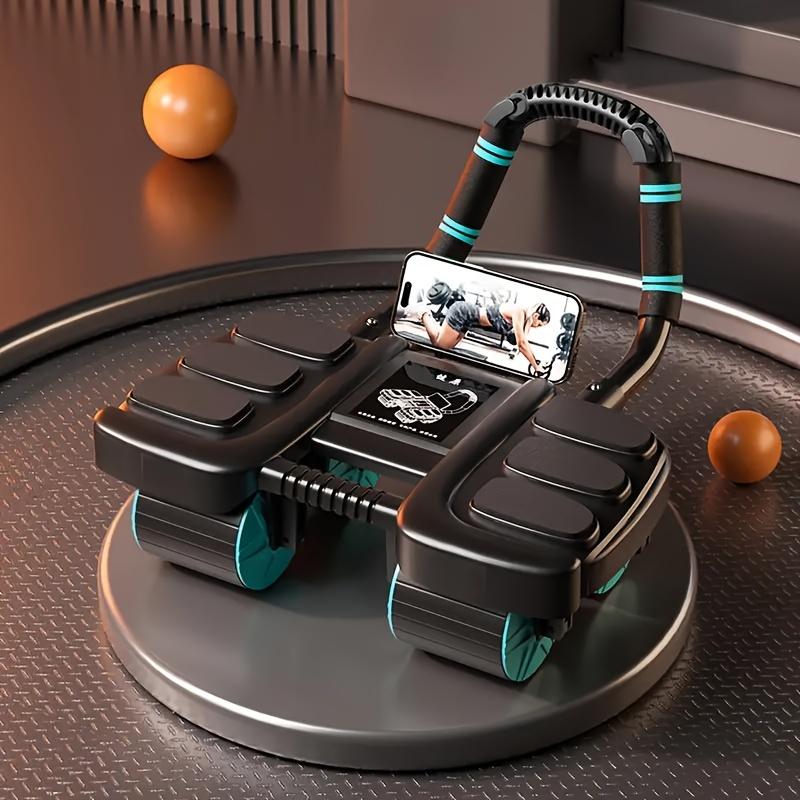 2026 New Version 4-Wheel Abdominal Trainer Set (3-Piece), Elbow Rest Auto Rebound Core Workout Machine with Knee Mat, Modern Home Gym Gear, Perfect Gift for Festivals