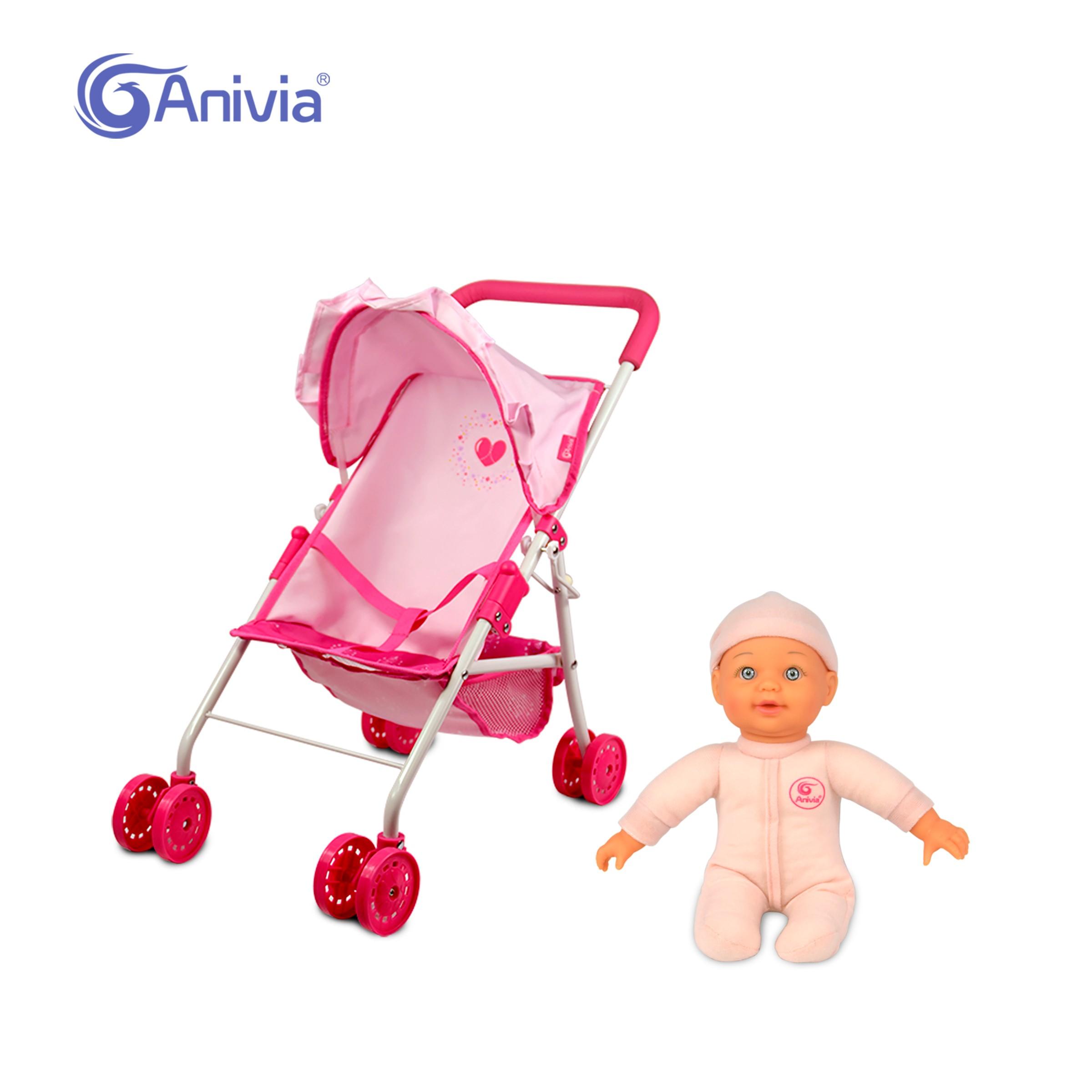 Anivia Brand Doll Stroller Set, Includes Doll and Stroller, Ideal for Kids Aged 3+, Perfect for Holiday Gifts, Christmas and Birthday Presents