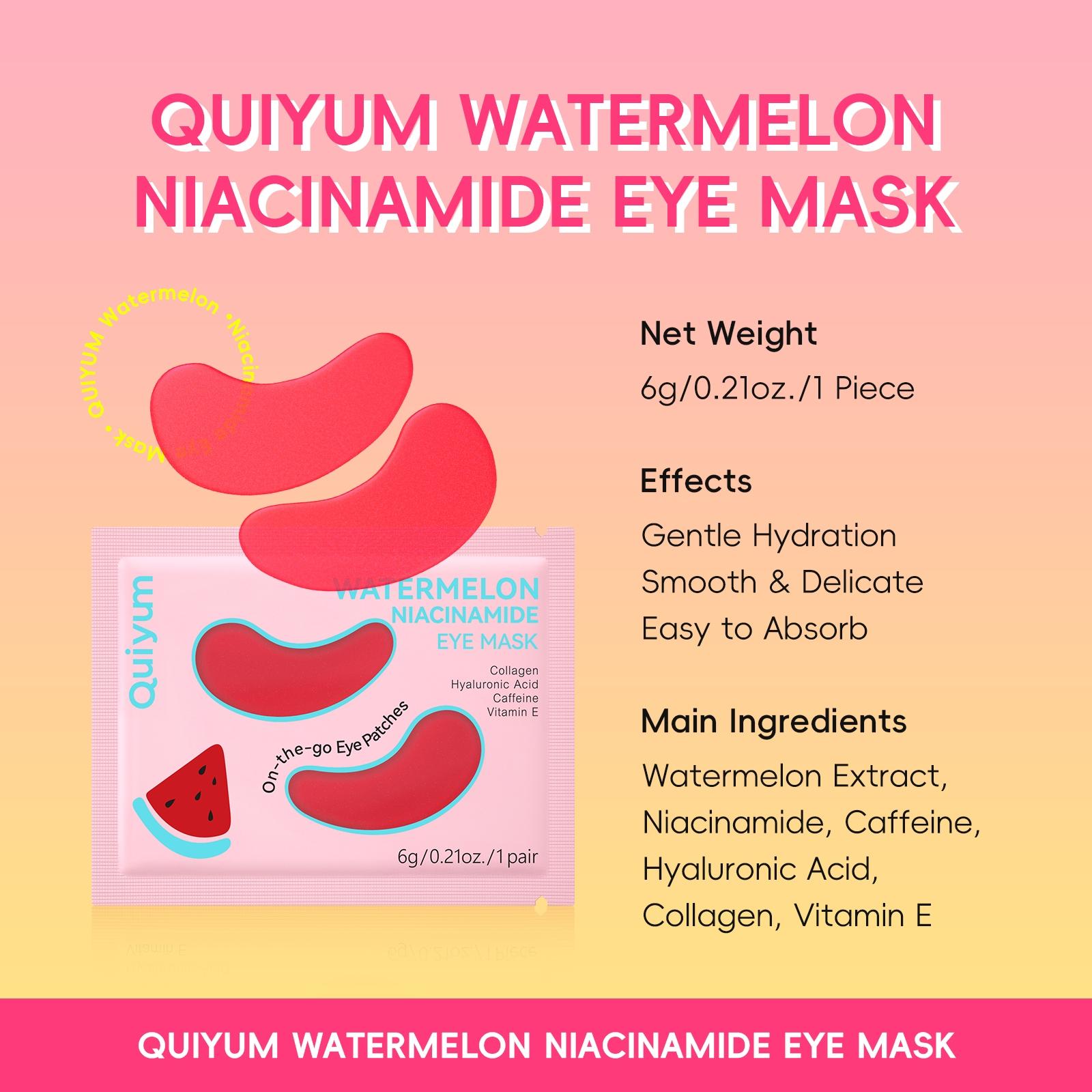 Quiyum Watermelon Skincare Set,  Cleanser & Toner & Serum & Eye Cream & Essence Cream,Mask,Bandeau,Hairpin,Card,Makeup Bag,Moisturizing Skin Care Kit for Women & Girl, Body Care Sets, Best Gift Ideas