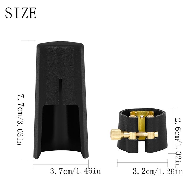 SLADE Saxophone Mouthpiece Ligature and Cap Woodwind Instrument Parts for Alto Soprano Tenor Sax Clarinet Leather Clip Fastener
