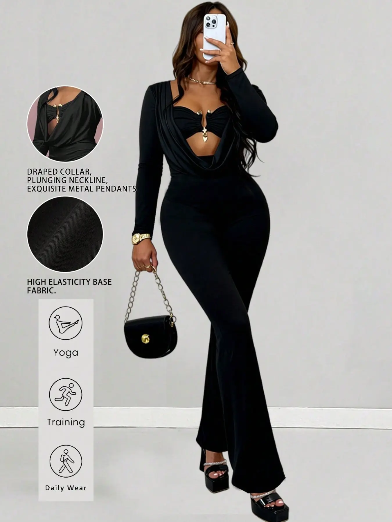 Women's Jumpsuit, Slimming Drop Shoulder Design, Comfortable Y2K Style, Party Elegant, School Graduation, Music Festival
