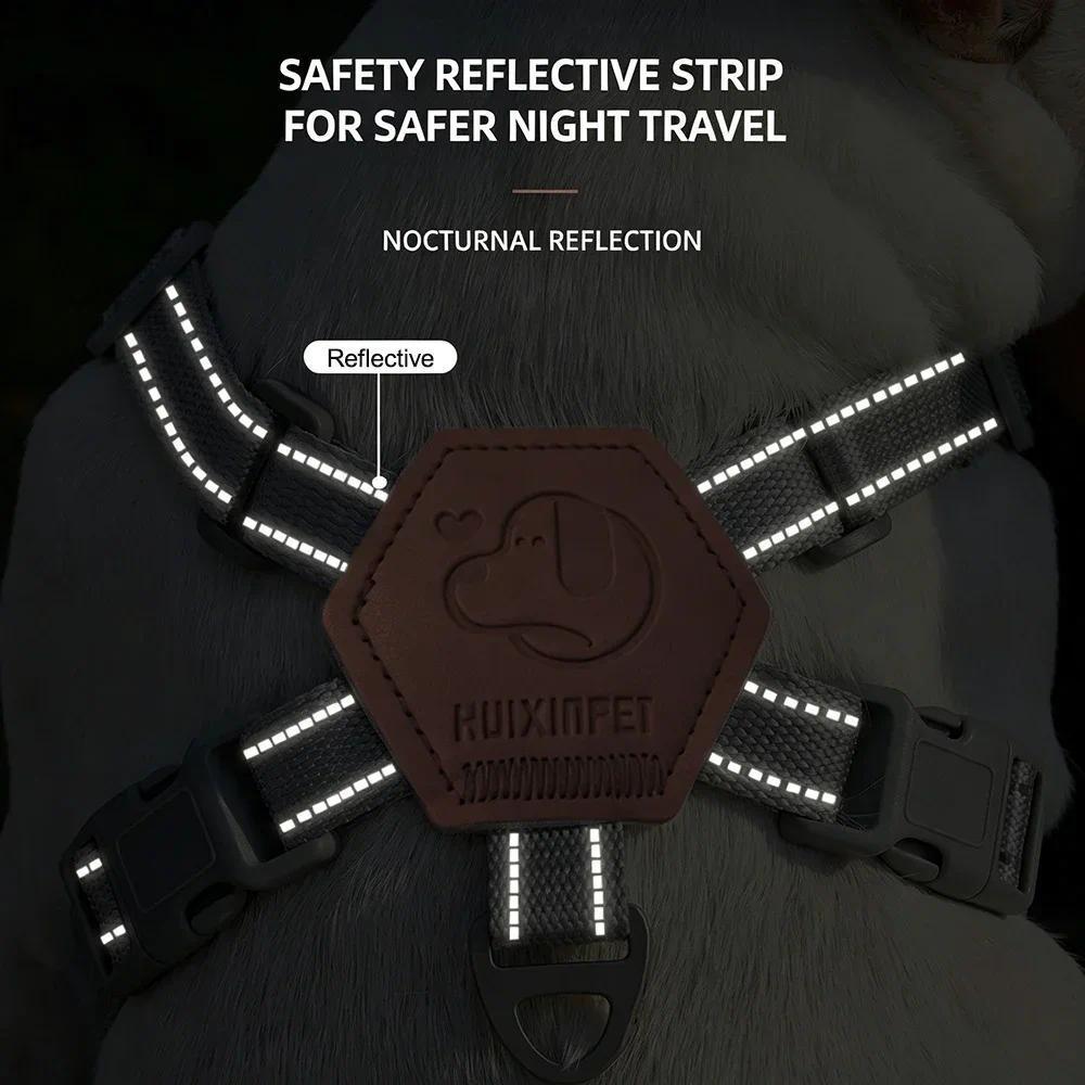Reflective Dog Vest Harness & Leash Set - Soft, Adjustable, No-Pull Chest Strap, Reflective Strips, Breathable Fabric, Multi-Size for Small-Medium Dogs Cats Pug Daily Walking
