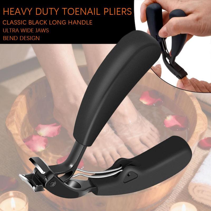 Professional Stainless Steel Nail Clippers, Wide Opening Anti-Splash Design, Long Handle Thick Toenail, Suitable for Men and Elderly