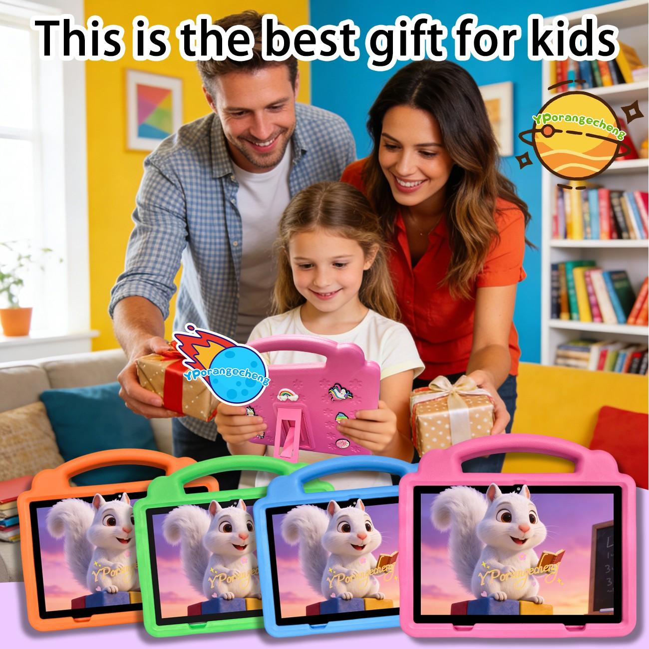 10.1 Inch Tablet for Students Children, Supports 5g WiFi Learning Entertainment, this upgraded 10.1-inch tablet offers 5G WiFi for fast and smooth learning and play, dual rear, front cameras for versatile shooting, a included protective case ,gift for kid