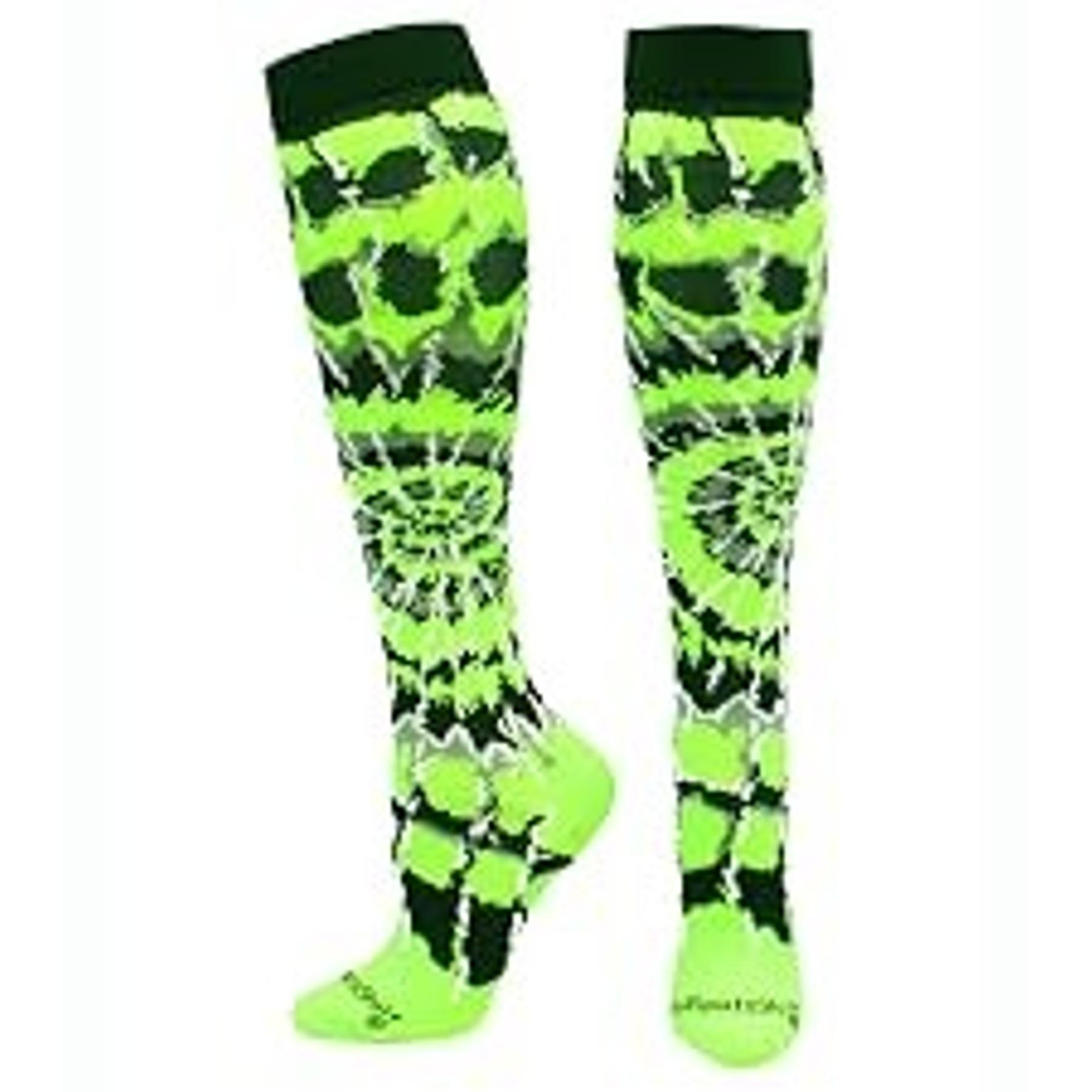 Crazy Tie Dye Tall Over the Calf Athletic Socks for Softball Soccer Volleyball Fun Neon ColorsGift