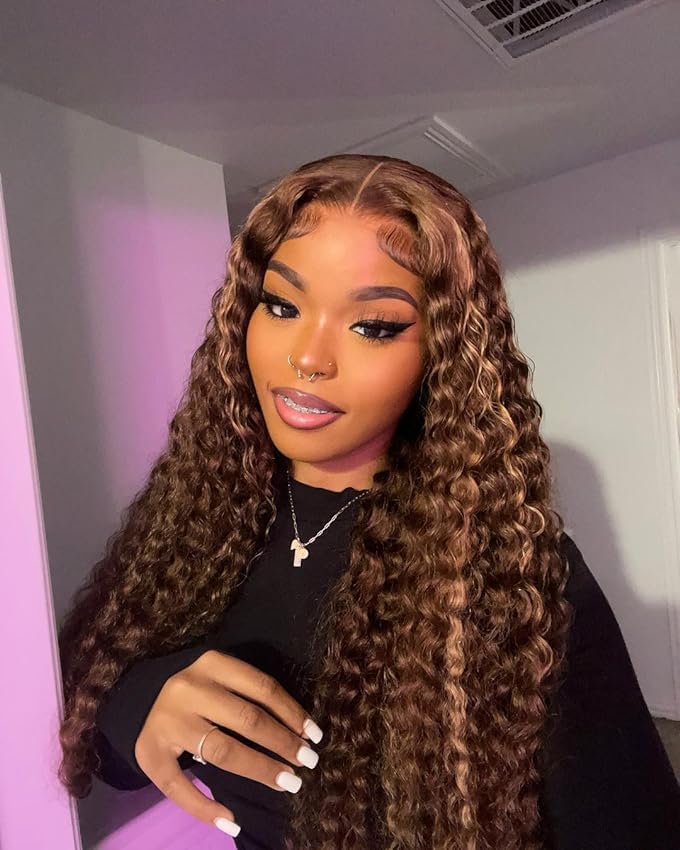 [26‘’Deep Wave=$135] CheetahBeauty 200% Density 99J Burgundy/Natural Black/T1B/4/27/FB30 Highlight Deep Wave Human Hair Wig 13x6 HD Transparent Lace Front Remy Hair Wigs Pre Plucked Brazilian Deep Wave Human Hair Wig For Women #TikTokShopHolidayHaul