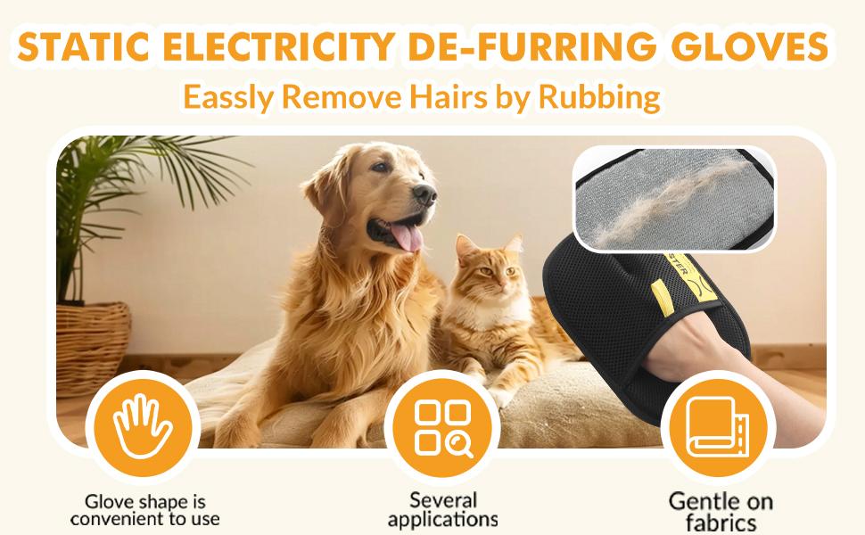 Pet Double Sided Grooming Gloves,Static Removal Gloves for Pet Hair,Multi-Function,For Washing,Hair Removal,Beauty,Sofa,Bed Sheets,Clothes,Suitable for Cats and Dogs
