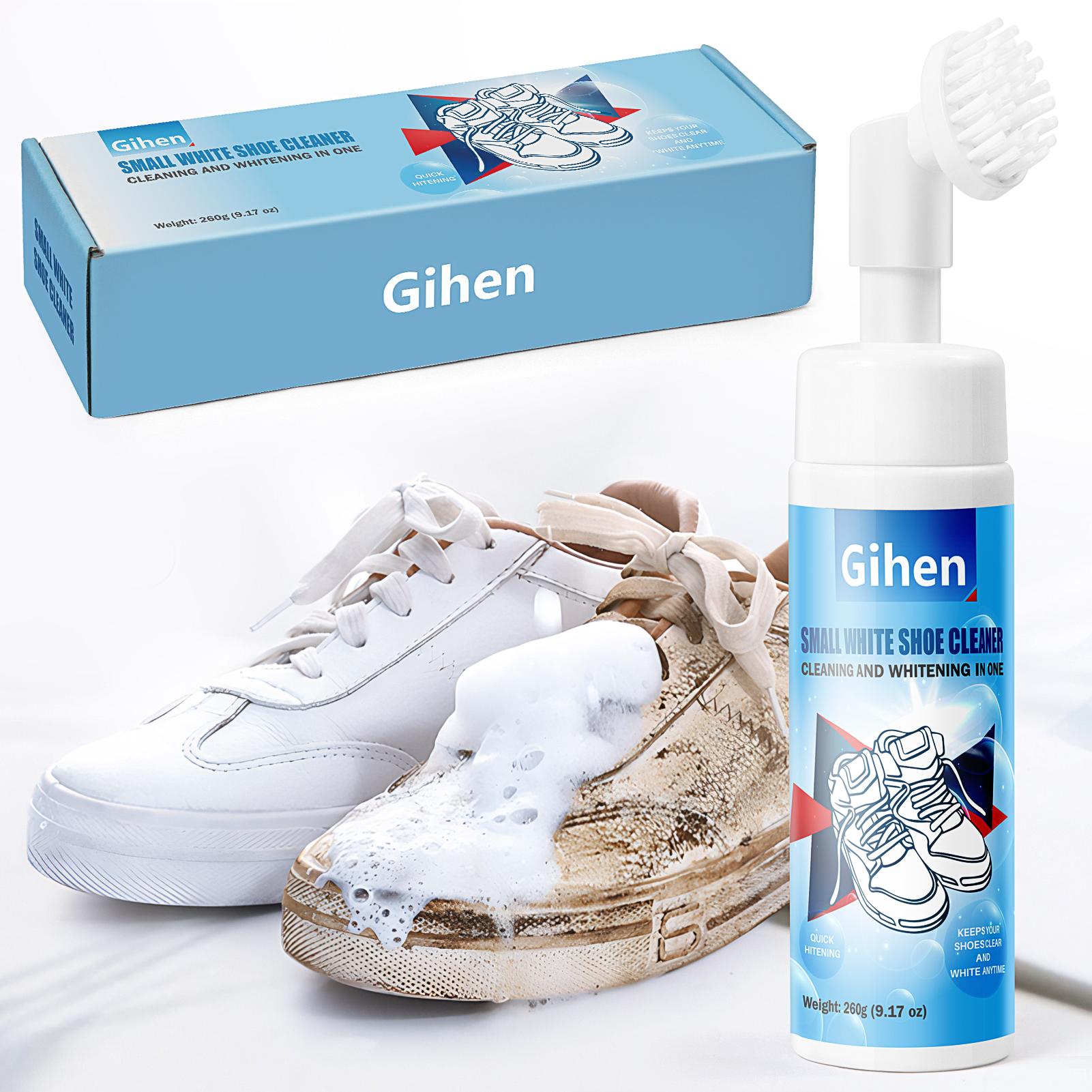 Gihen Shoe Cleaner Kits (9.17 oz), Water-Free Foam Shoe Cleaner with Shoe Brush and Shoe Cloth, Sneaker Care, Ideal for Footwear, Full Grain Leather, Rubber, and more Comfort Bedroom