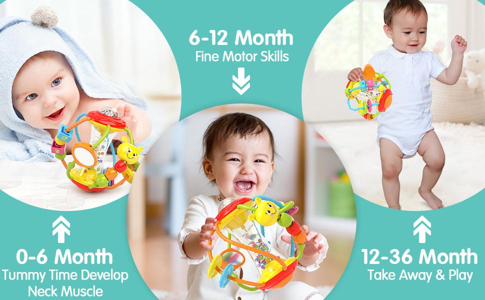 HOLA Rattle Teething Baby Toys, Silicone Pull String Toys, Montessori Multi-Functional Baby Sensory Toy Christmas Stockingstuffers for Baby Mmontessori Toys Gifts HOLA Rattle Teething Baby Toys, Silicone Pull String Toys, Montessori Multi-Functional Baby Sensory Toy Christmas Stockingstuffers for Baby Mmontessori Toys Gifts