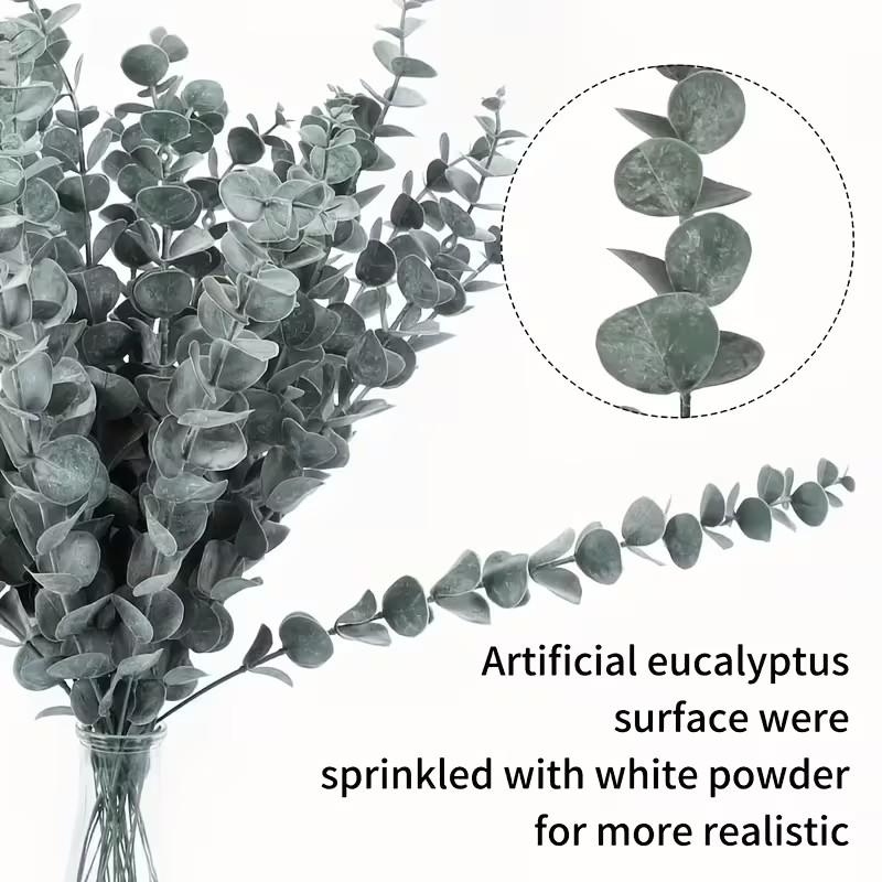 60pcs Artificial Eucalyptus Stems, Fake Eucalyptus Leaves, No Maintenance, Outdoor Home Decor, Wedding Bouquets, Vase Fillers, DIY Wreaths, Party Centerpieces