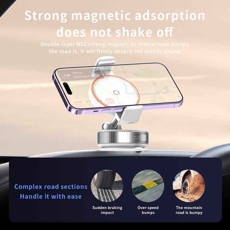 360° Adjustable Vacuum Phone Holder, One-Step Lock, Sticks to All Materials, Hands-Free Mount for Car/gym/mirror, Universal Mobile Accessory