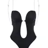 Transparent Strap Jumpsuit with Padded Bust, Backless Bodycon Design, Casual Regular Length, All Seasons Wear, Single Piece, Backless Shaper