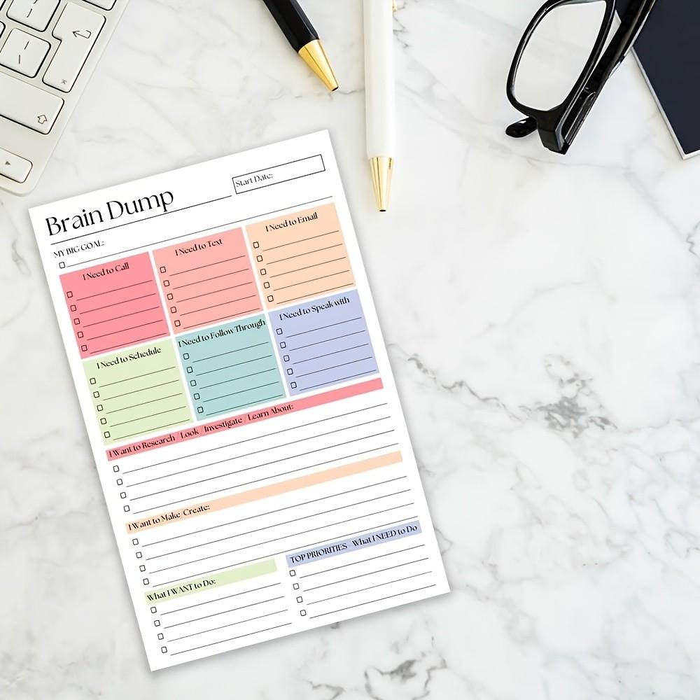 Multifunctional Daily Planner Notebook, Inspirational Design with Note and List Areas, Portable for Work, Study, Meetings, Personal Management, Productivity Planner