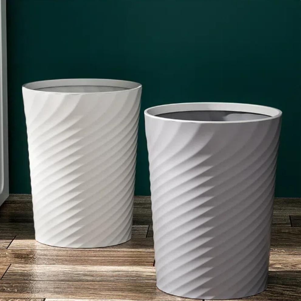 Plastic Small Smooth Home Trash Can Basket Bin, Ideal for Bathroom Laundry Room Kitchen Office Room Dormitory Garbage Container