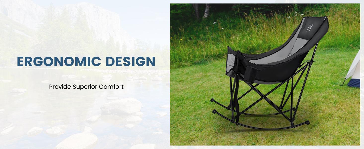 ABORON Rocking Camping Chair,XXL Oversized Folding Fully Padded Outdoor Lawn Chair with Side Pocket,Portable Recliner for Patio, Backyard, Beach,Camping,Fishing, Supports 400 lbs ABORON Rocking Camping Chair,XXL Oversized Folding Fully Padded Outdoor Lawn Chair with Side Pocket,Portable Recliner for Patio, Backyard, Beach,Camping,Fishing, Supports 400 lbs