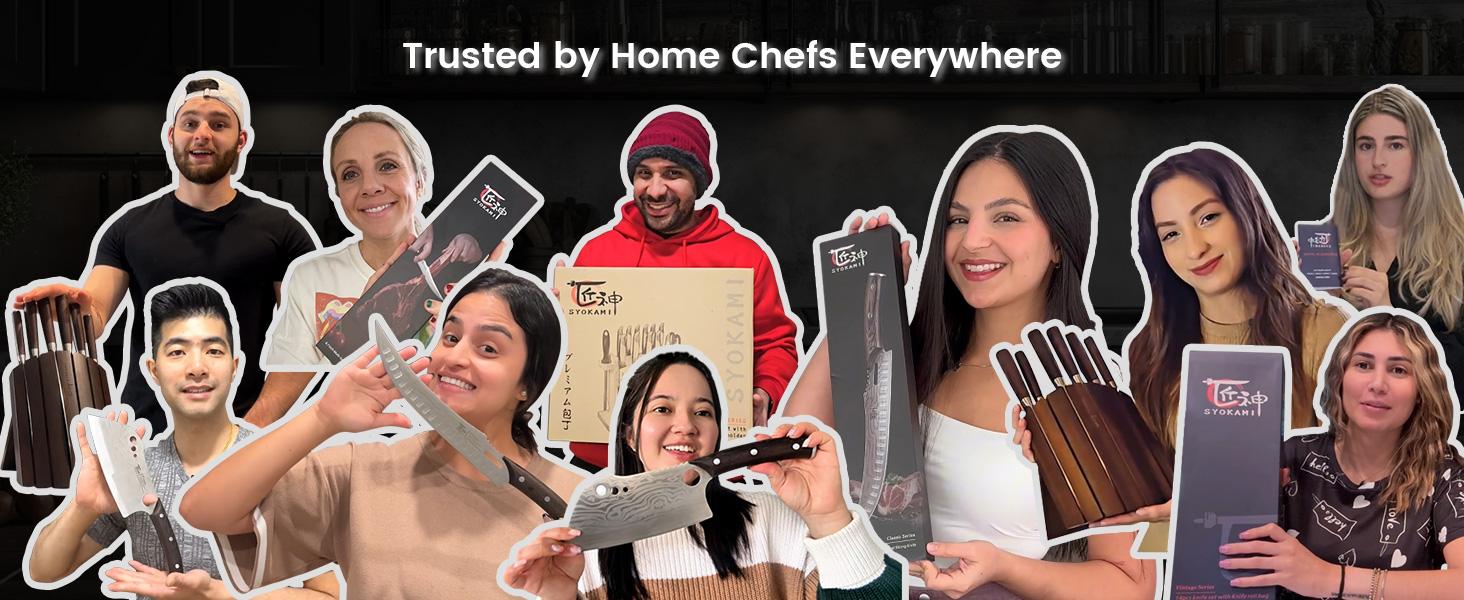 【TikTokShopSpringGlowUp】SYOKAMI Meat Cleaver Chef Knife with Sheath, 7.7 Inch Multifunction Butcher Knife with Herb Stripper, Chopping Knife Heavy Duty Bone Cutting, Damascus Pattern Full Tang Wood Handle, Christmas, Mother's Day Gifts