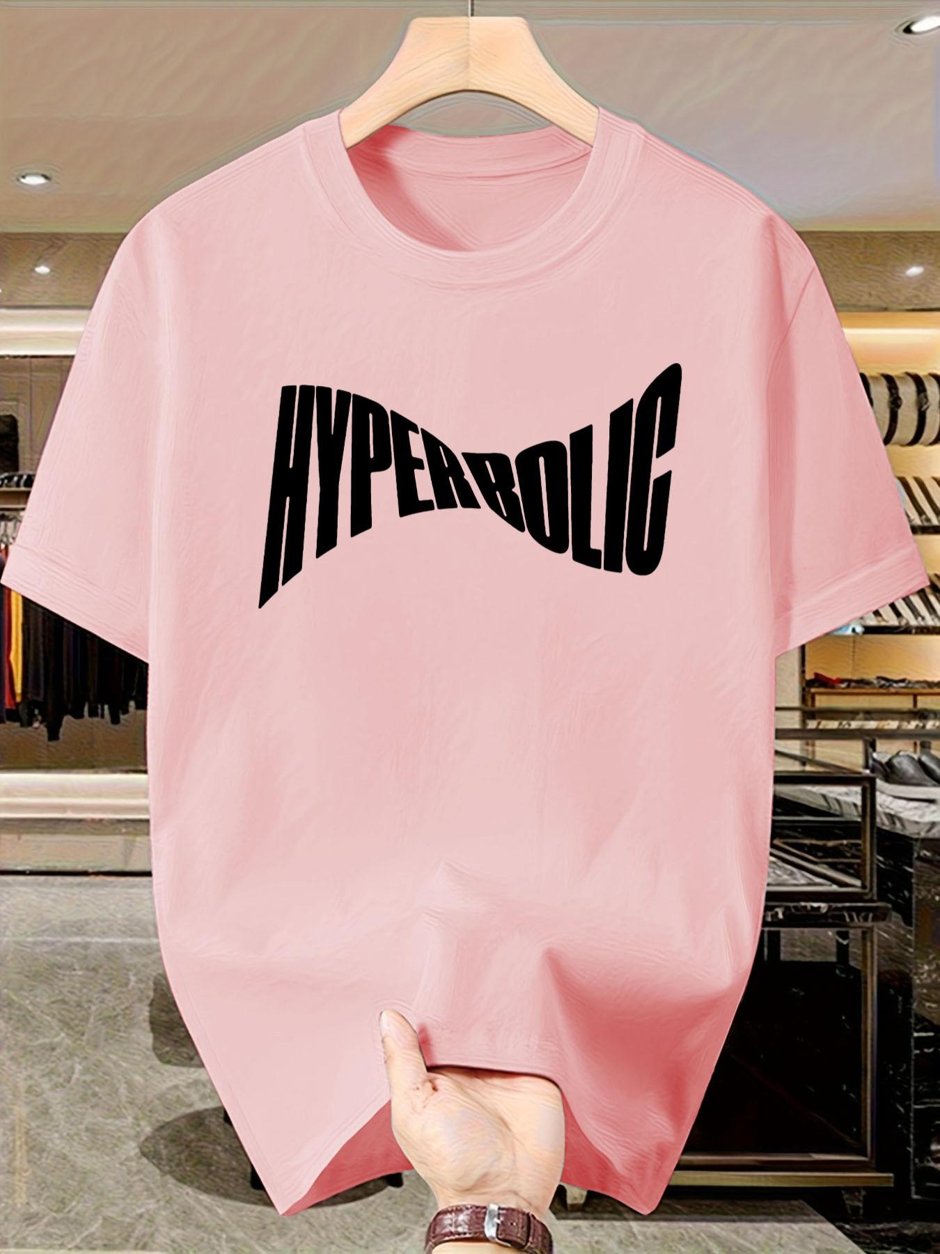 Men's Casual Short Sleeve T-Shirt, Bold Letter Print Street Style, Summer Cotton Top, Slim-Fitting, Trendy and Versatile