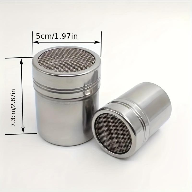 1-piece stainless steel shaker with lid and fine mesh strainer, suitable for baking soda, cocoa powder, cornstarch, and coffee grounds—commercial-grade kitchen tools, kitchen storage | modern kitchenware | durable / spice jars, pepper shakers, and shakers