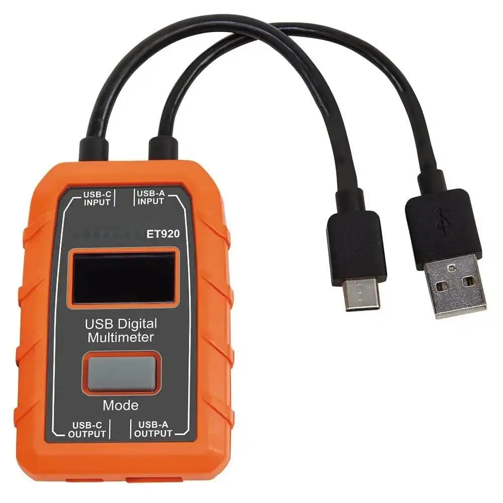ET920 USB Power Meter, USB-A and USB-C Digital Meter for Voltage, Current, Capacity, Energy and Resistance