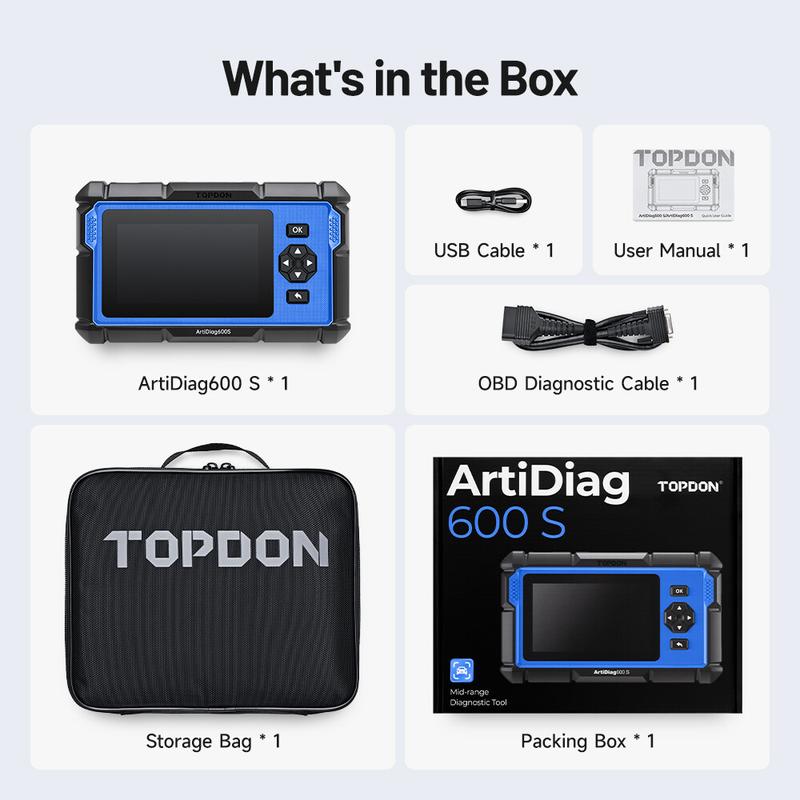 OBD2 Scanner TOPDON AD600S Scan Tool Code Reader Diagnostics Scanner ABS/SRS Car Automotive Vehicle