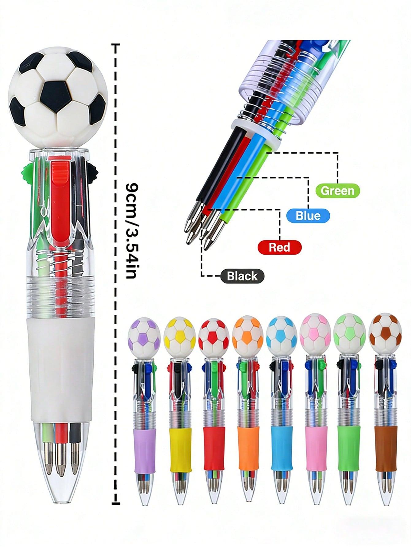 10Pcs Retractable Sports Ballpoint Pens, Mini Space Pen with Football/basketball/rugby Decor, Cute Stationery Set for School, Parties, Gifts