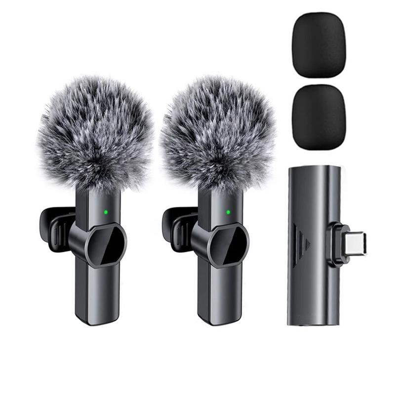 HITOZON Professional Wireless lapel mic for Smartphones,Plug-Play Wireless Microphone With windsock,Lapel Mic for Video Recording,Teaching, interviews,Podcast,Cordless Omnidirectional Condenser Recording Mic for TikTok,YouTube,Vlog