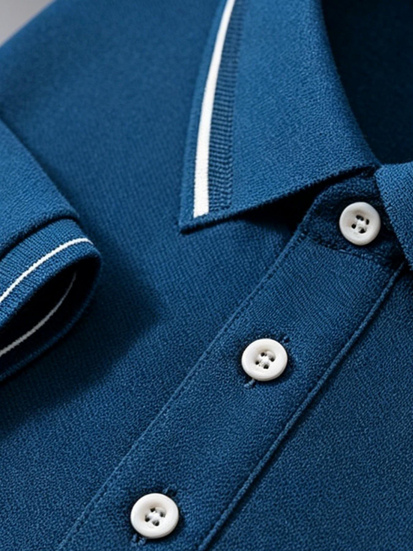 Men's Casual Summer Print T-Shirt, Fashion Short Sleeve Top, Geometric Design, Lightweight Breathable Polo Shirt