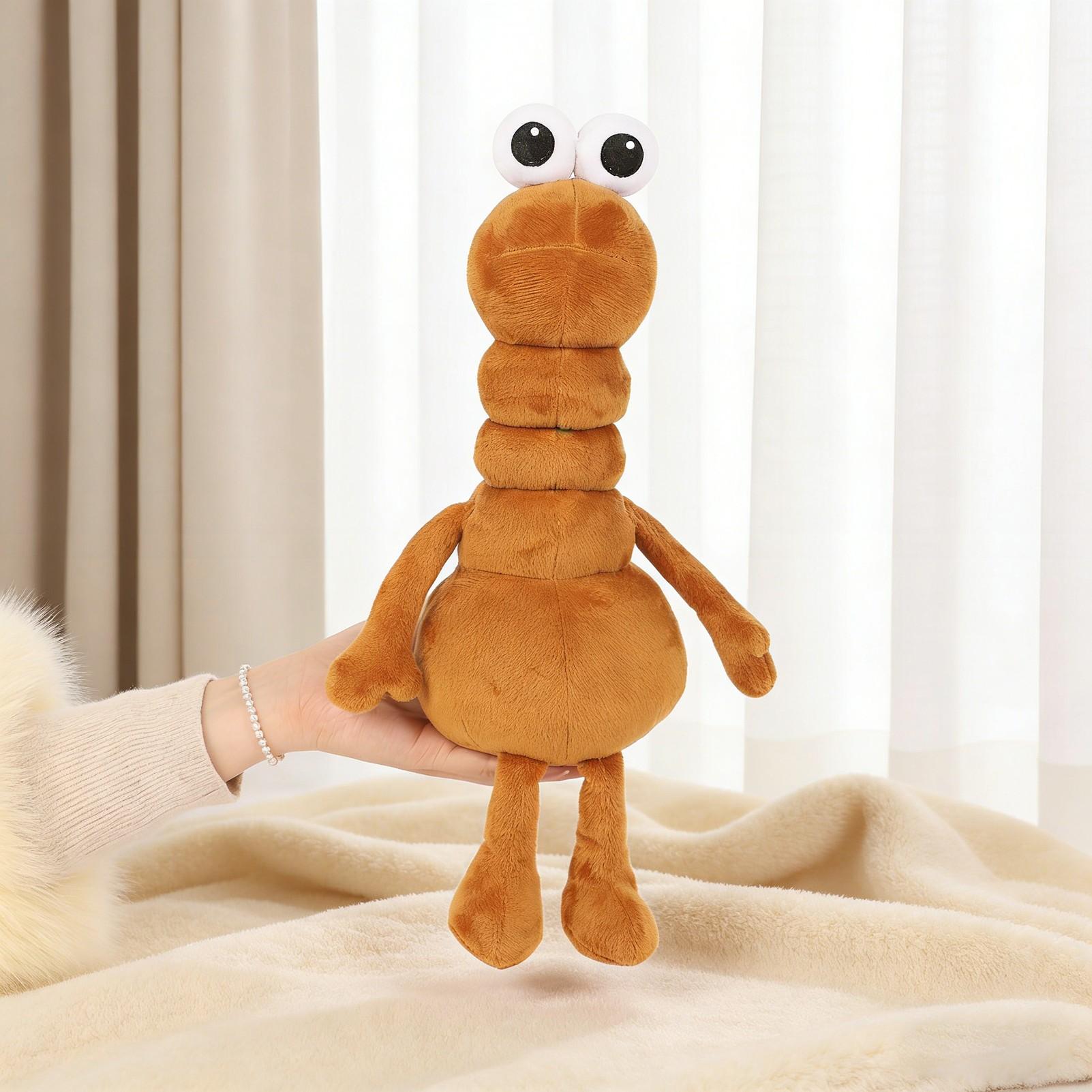 29cm/11.41in Marcus the Worm Plush Toy, Stress-Relieving Fun Plush with Cute Big Eyes, Therapeutic Pet-Like Soft Stuffed Animal, Popular Internet Meme & Unique Design, Perfect Birthday & Holiday Gift for Boyfriends & Friends
