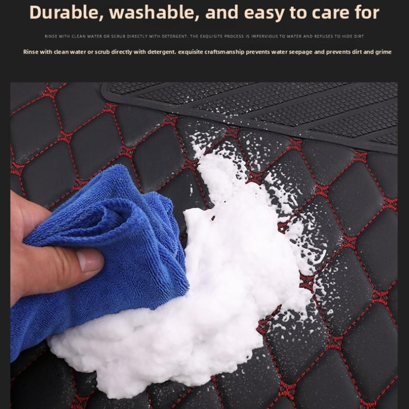 Car floor mats are suitable for Nissan Juke、Pathfinder R51、March、Tiida、Qashqai、d40、Versa、Kicks、Patrol、X Trail T32、Note E12、Teana j32, PU leather car floor mats, wear-resistant and anti slip mats, car interior accessories, not sold in the UK