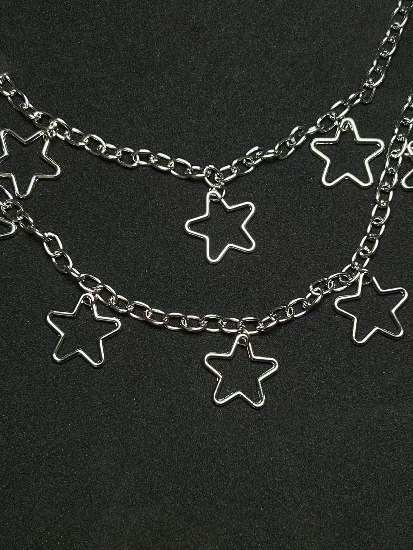 Punk Rock Metal Star Pendant Waist Chain, Unisex Street Dance Denim Accessory, Hip Hop Style for Men Women Daily Party Wear