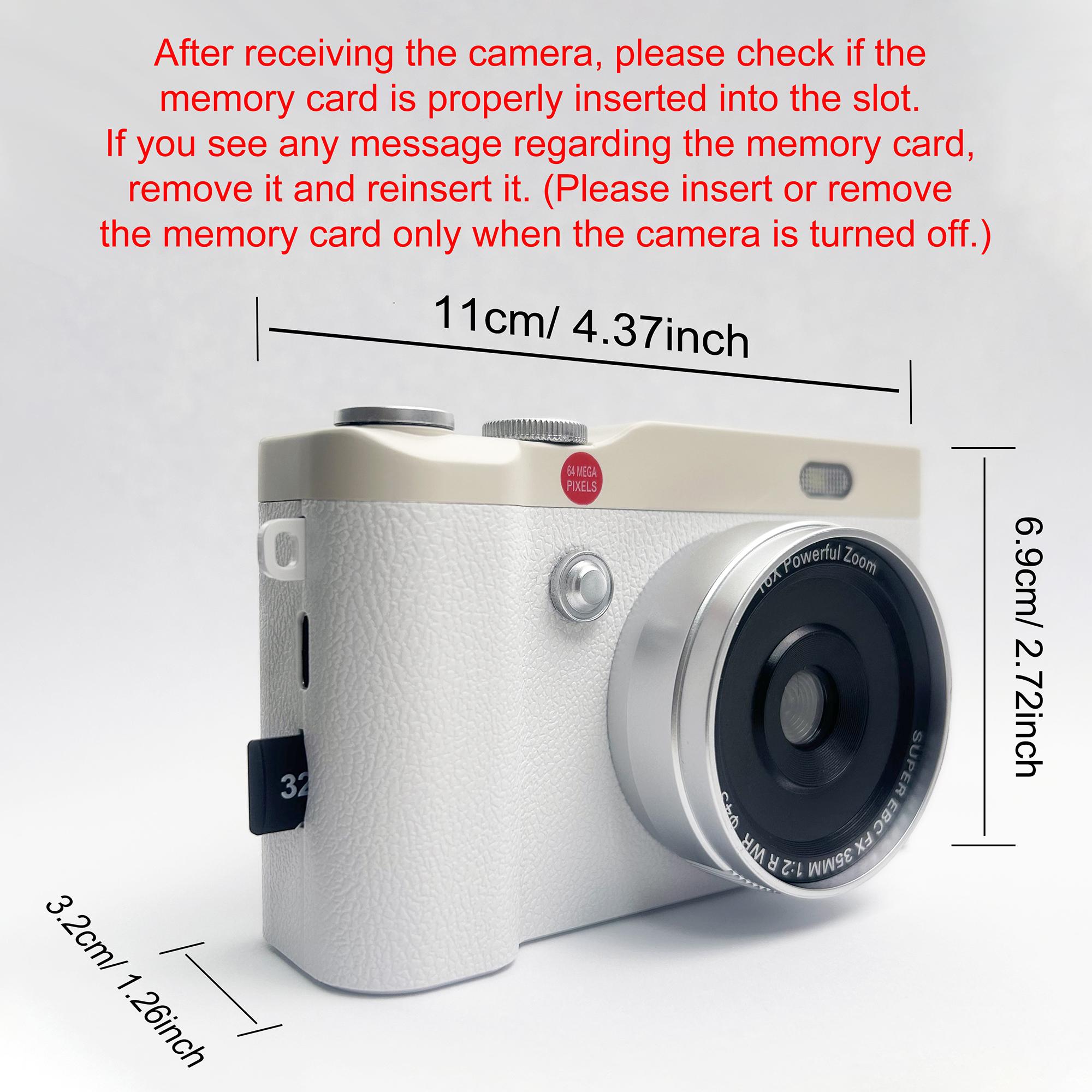 Portable Digital Camera with 180° Flip Screen, Entry-Level Student Selfie Camera with 32GB Memory Card for Photo and Video, Perfect for Back-To-School Season, Thanksgiving New Year Gift