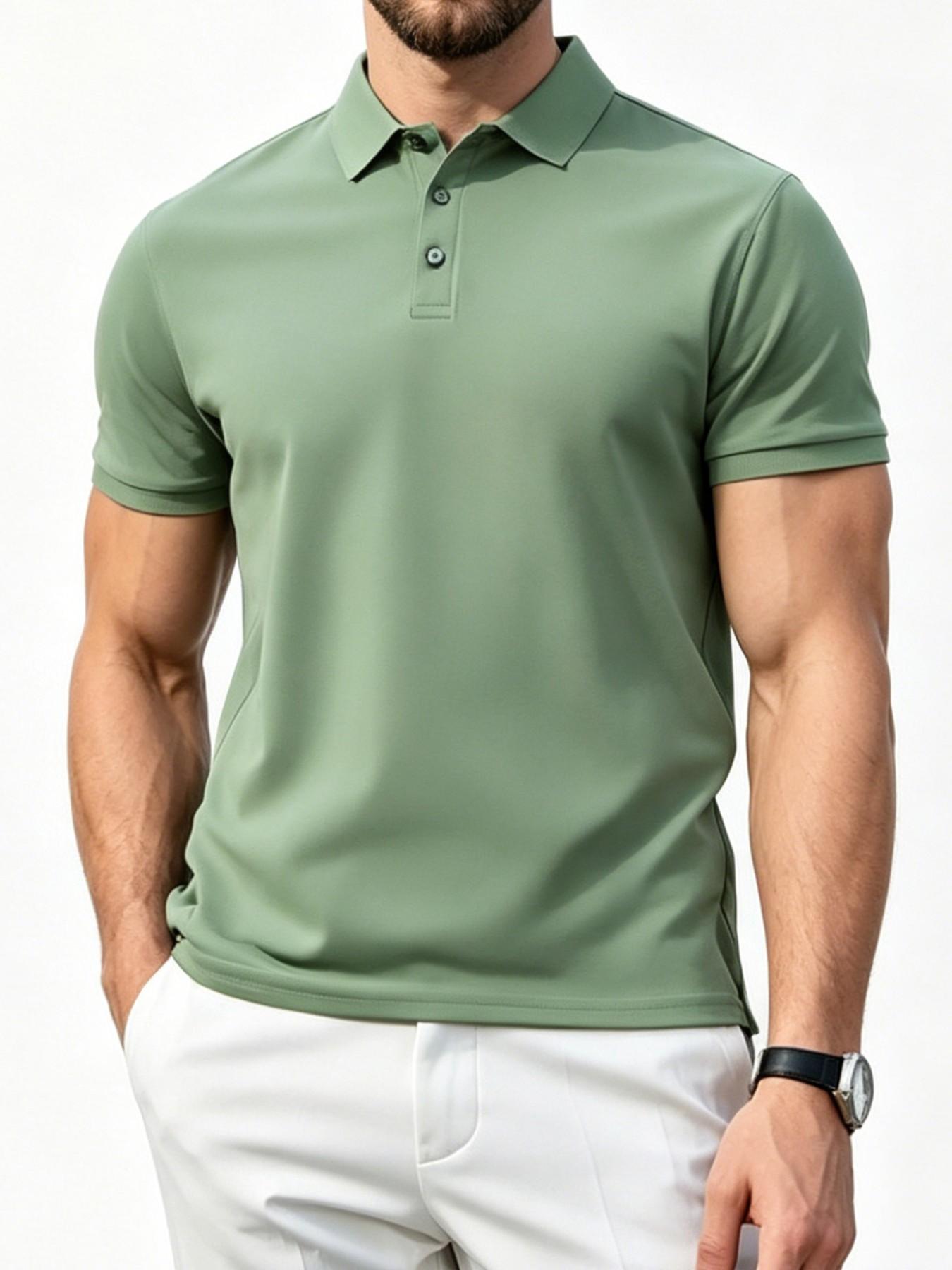 Unisex Short Sleeve T-Shirt, Solid Color Casual Polo Shirt, Breathable Quick Dry Workout Gear, Ideal for Sports, Running, Daily Wear