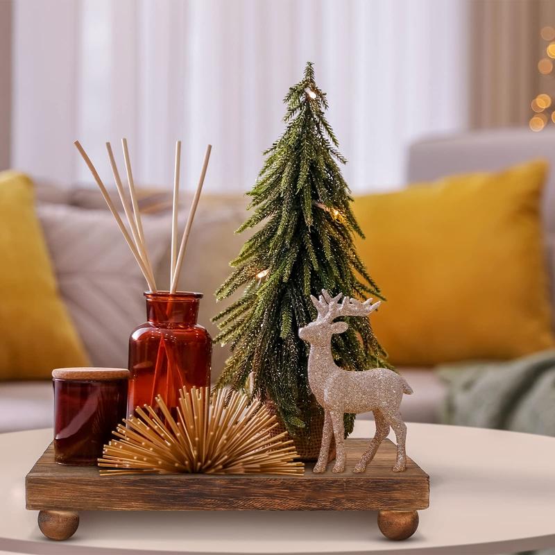 Wooden Soap Dish Holder Stand, Rustic Wooden Display Base, Perfect for Kitchen Sink Countertop & Bathroom, Bathroom Counter Organizer, Holds Soaps Candles Plants Hand Sanitizer Bottles Decorations