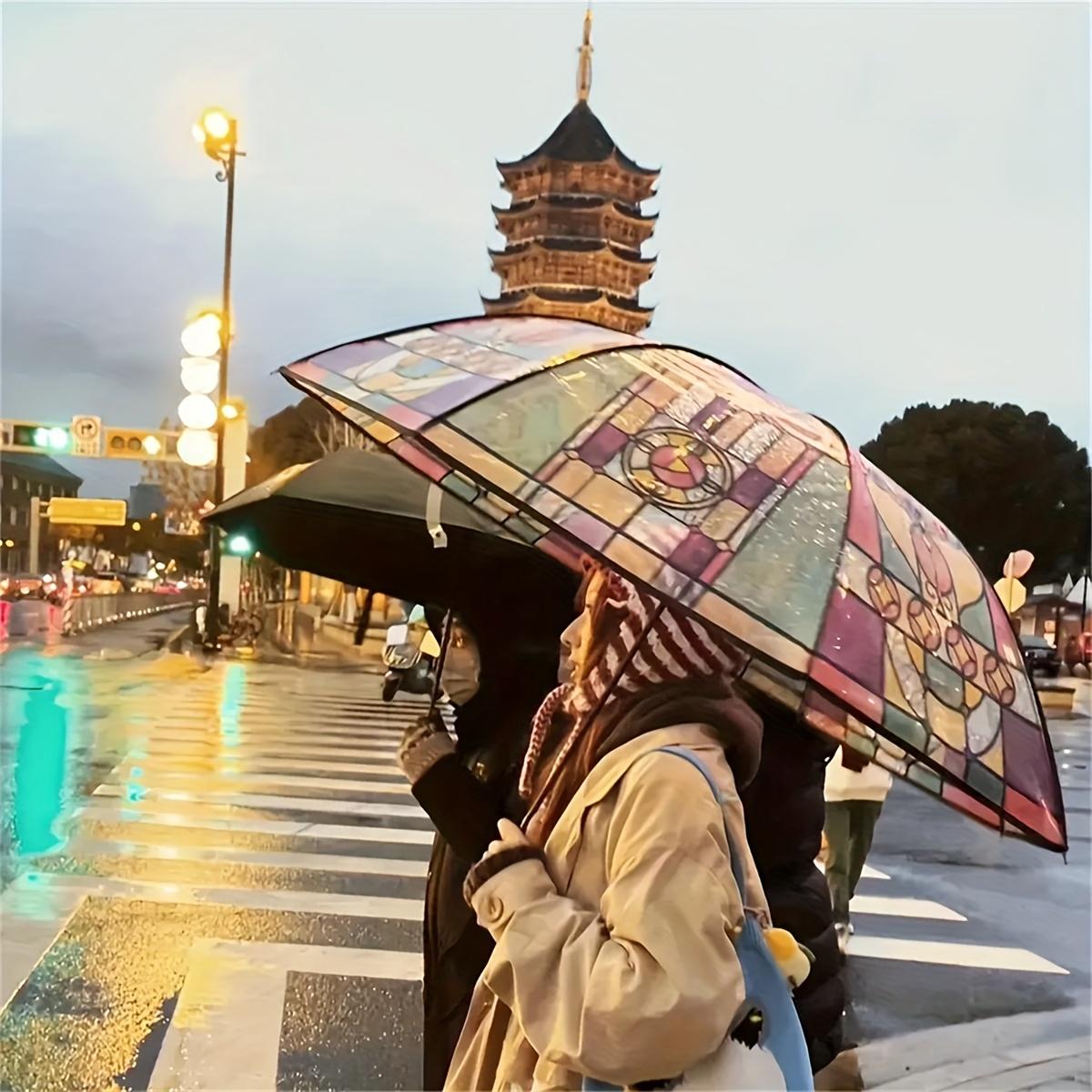 [Automatic Color Umbrella] Windproof Automatic Color Umbrella - Stylish Unisex Design with 8 Reinforced Ribs, Perfect Gift for Father's Day, Halloween, Christmas or Valentine's Day, Wind Resistant Umbrella