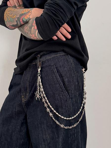 Men's Punk Spider Pendant Pants Chain, Fashionable Hip Hop Jewelry for Halloween Gift, Unique Party Accessory for Stylish Look