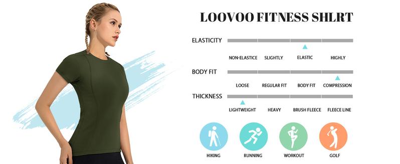 LOMON Women Workout Shirts 4 Pack Athletic Compression Tee Dry Fit Yoga Gym Basic Tops