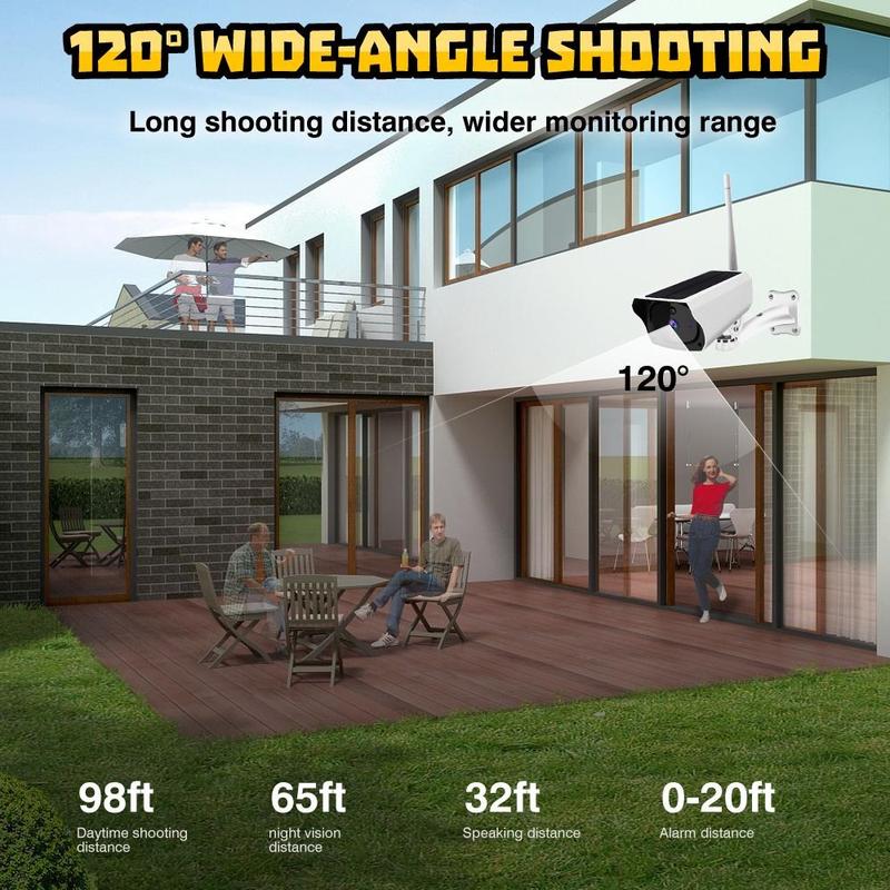 Solar Security Cameras Wireless Outdoor, 2K WiFi Surveillance Outdoor Camera for Home Security with Embedded Solar Panel, Color Night Vision, 2-Way Talk, IP67 Waterproof
