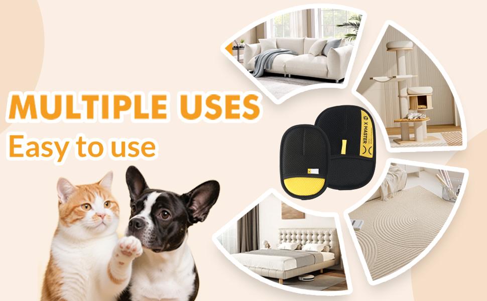 Pet Double Sided Grooming Gloves,Static Removal Gloves for Pet Hair,Multi-Function,For Washing,Hair Removal,Beauty,Sofa,Bed Sheets,Clothes,Suitable for Cats and Dogs