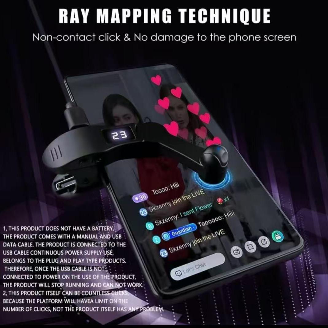 2026 New Smart Automatic Screen Clicker Device, USB Powered Finger Simulator, Adjustable Speed Physical Clicker for Gaming, Live Streaming Rewards Tasks