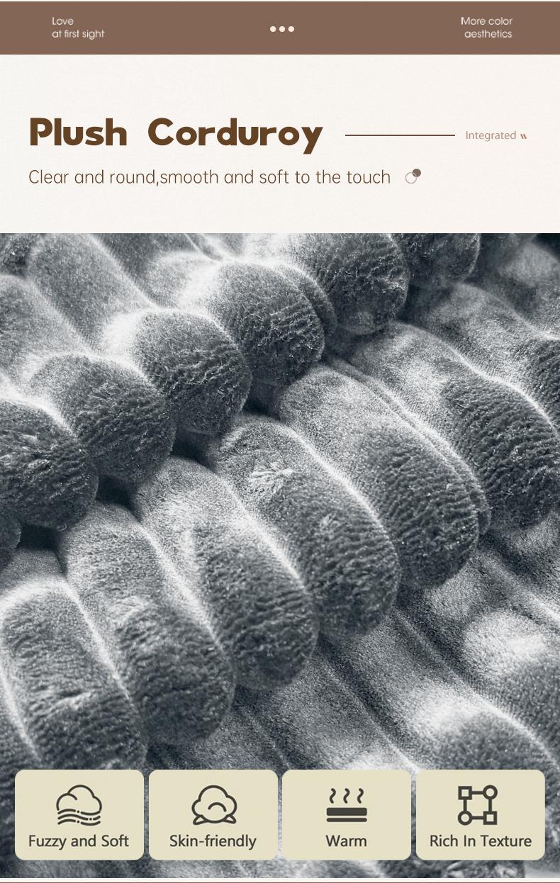 132'' U-Shape Modular Sectional Couch – Boneless Compressed Corduroy Sectional, Modern Convertible Sleeper Sofa for Living Room, Space-Efficient Corduroy Sectional (3 Packages Shipping)