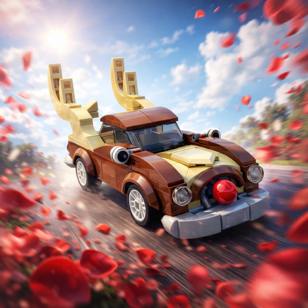 214PCS Red Nose Racing Car Bricks Building Blocks Set, ABS Plastic Construction Toy, DIY Mini Racing Car Model Kit, Creative Vehicle Block Toy, Easy to Assemble Educational Bricks, Desk Display Ornament Collectible, Home Bedroom Office Decoration