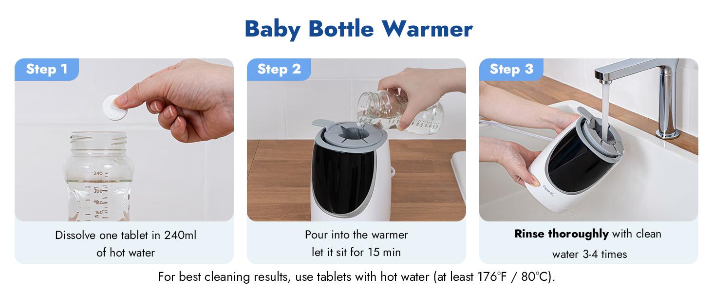 Papablic Descaling Tablets, Compatible with Momcozy, Baby Brezza, Papablic Bottle Washer, Warmer, Sterilizer & Formula Maker – Removes Milk & Limescale for Better Performance, 25 Count