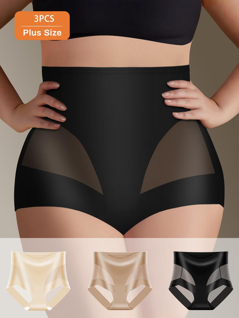 QUASTI 3 Pieces Mid-Rise Sexy Mesh Splicing Contrast Women's Thongs,Smooth Ice Silk Soft and Comfortable Material,Mix Colors Hip Lifting Elastic Sexy LadiesBriefs Thongs,S-XXL,Homecoming Season Gifts