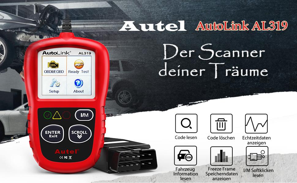 Autel AL319 OBD2 Scanner Code Reader, Enhanced Check and Reset Engine Fault Code, Live Data, Freeze Frame, CAN Car Diagnostic Scan Tools for All OBDII Vehicles After 1996, 2024 Upgraded